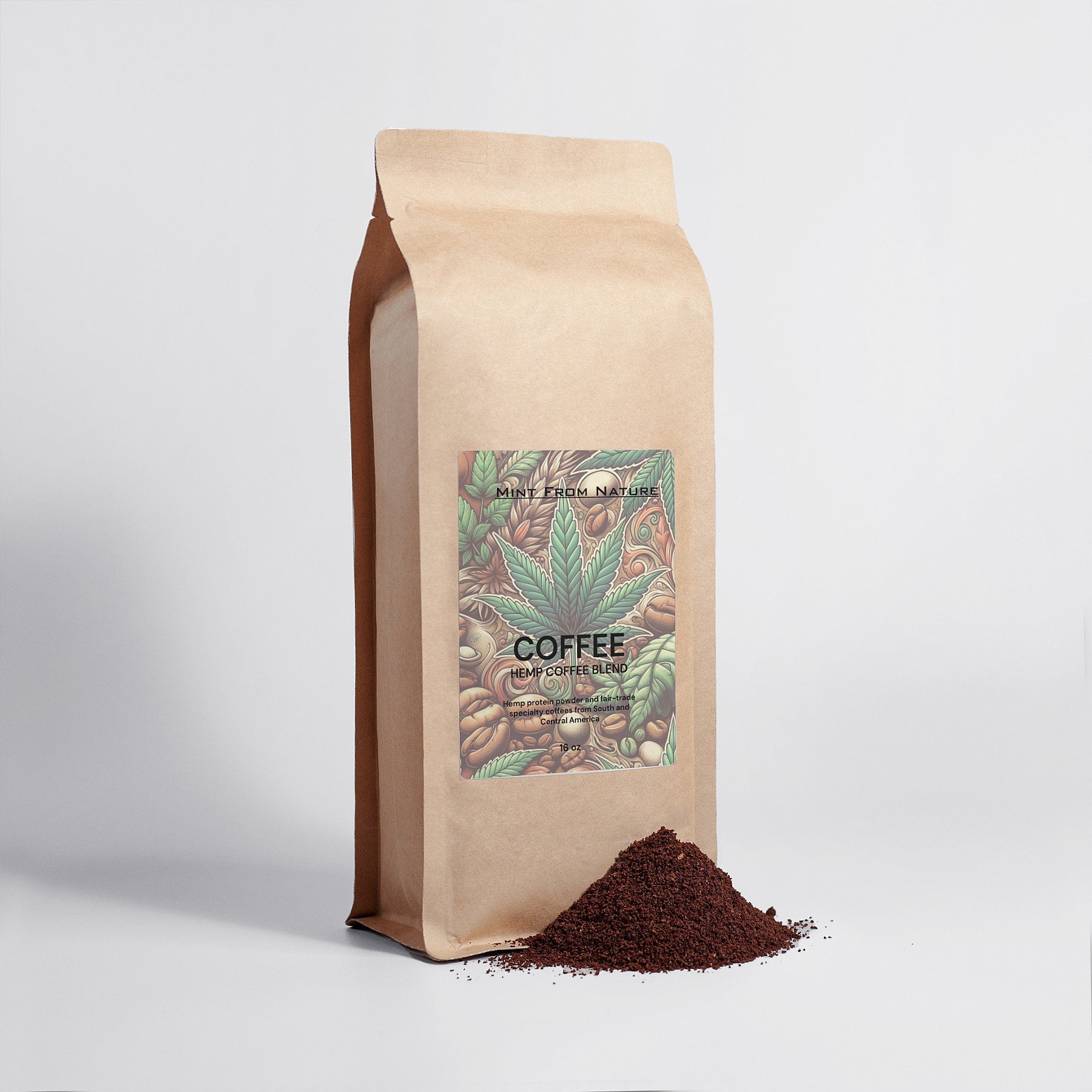 Organic Hemp Coffee Blend - Medium Roast 16oz - Mint From Nature